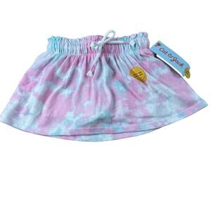 Cat & Jack Girl's Pink and Blue Tie-Dye Skort With Drawstring - Size 12M - NWT
